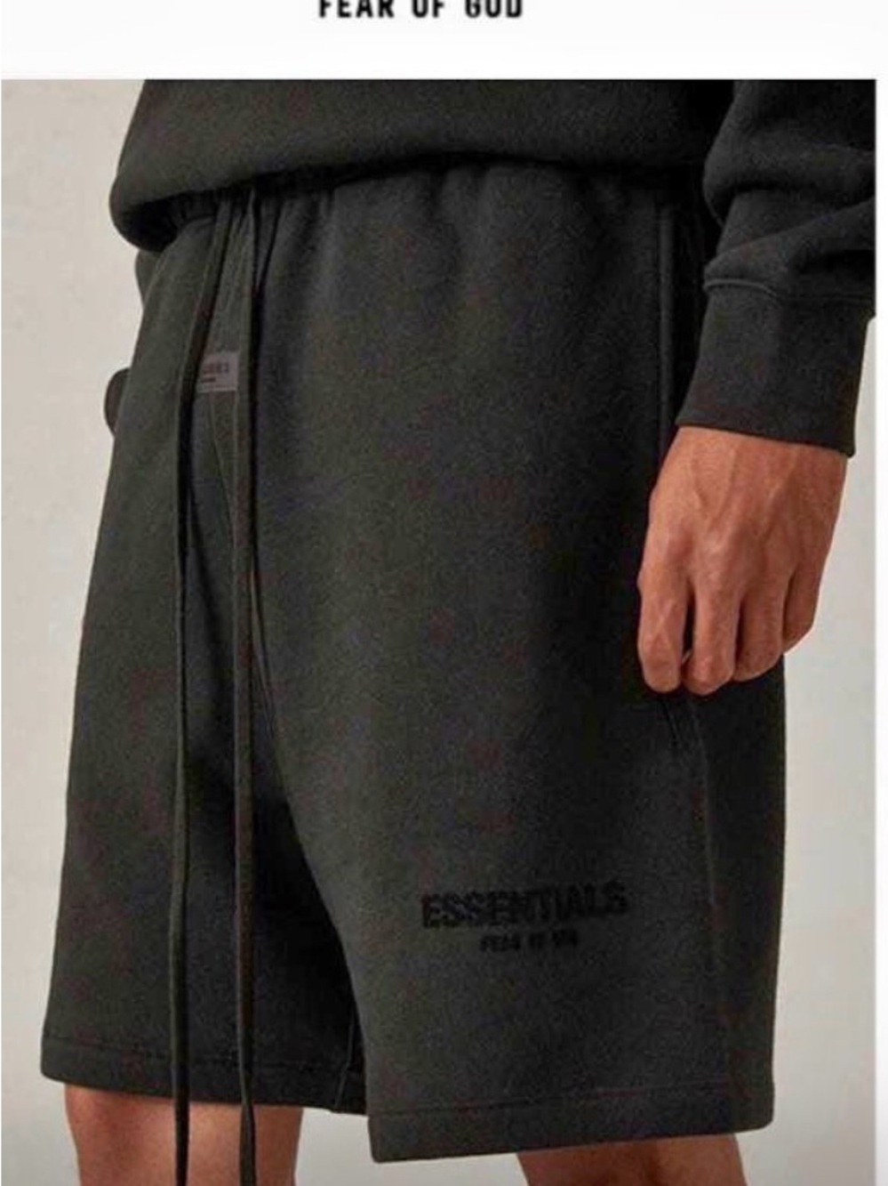 Essentials Men's Black Sweatshorts with Drawstring Waist M